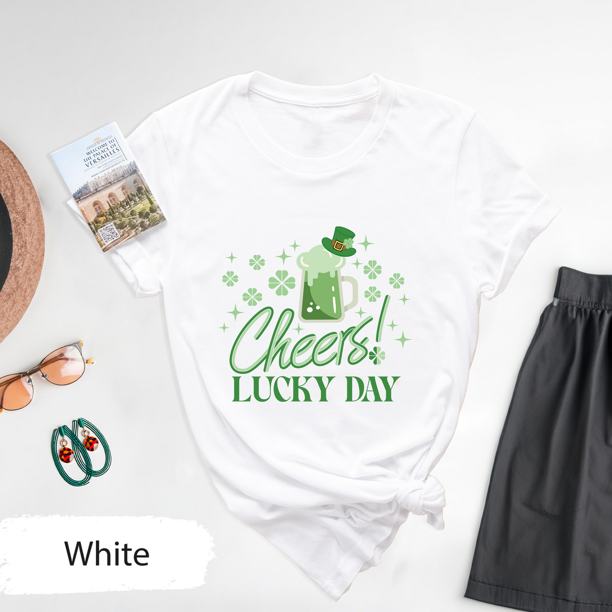 St Patricks Day Cheers Lucky Day T-Shirt, Green Beer Shirt, Beer Lover Gift, Irish Pub Party T-Shirt, Funny Patricks Outfit, Bar Crawl Shirt