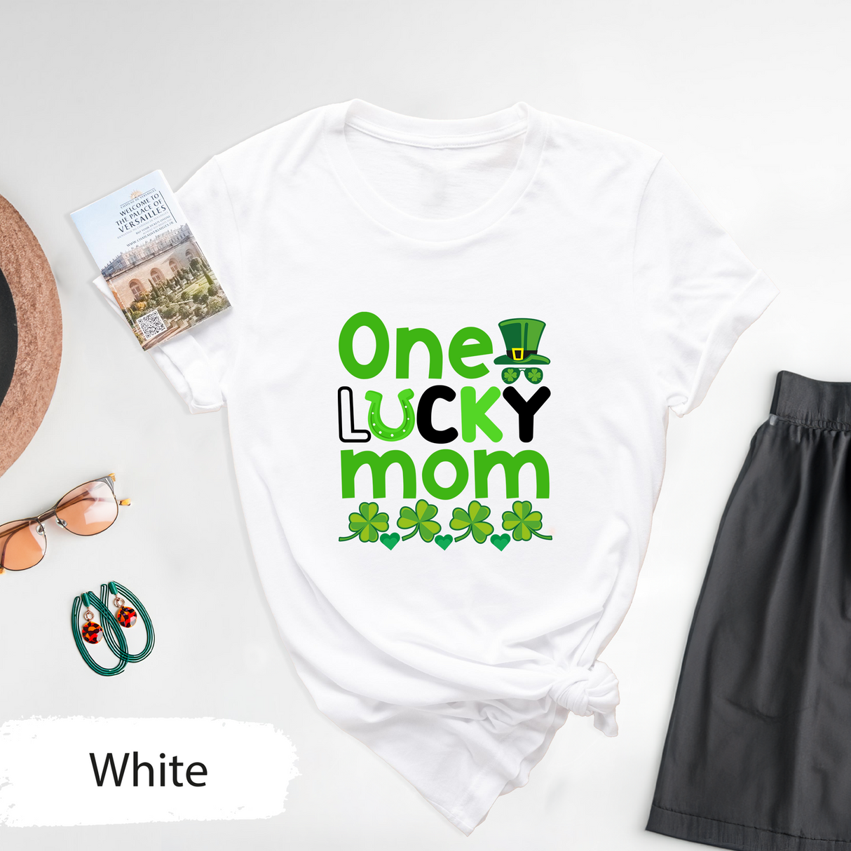 One Lucky Mom Shirt, St Patricks Day Mom Tee, Irish Shamrock Lucky Mom T-Shirt, Cute Clover Mothers Day Shirt, St Paddy’s Day Gift for Woman