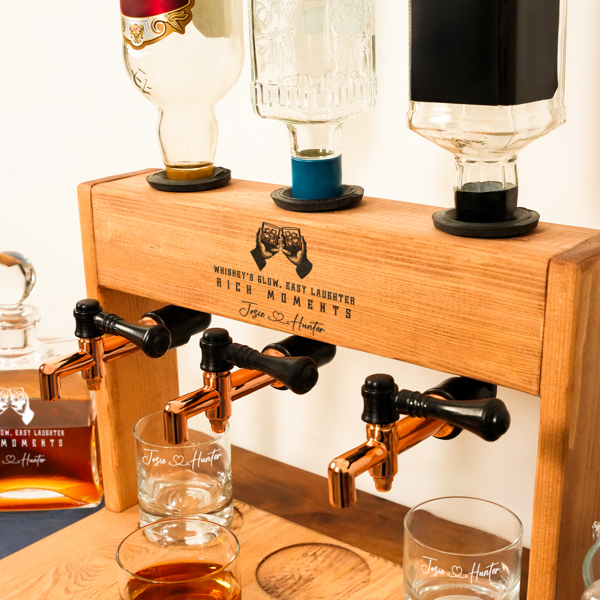 Personalized Whiskey Dispenser with Glass, Custom Whiskey Liquor Dispenser, Wedding Gift for Groom, Best Man Gift, Groomsmen Proposal Ideas