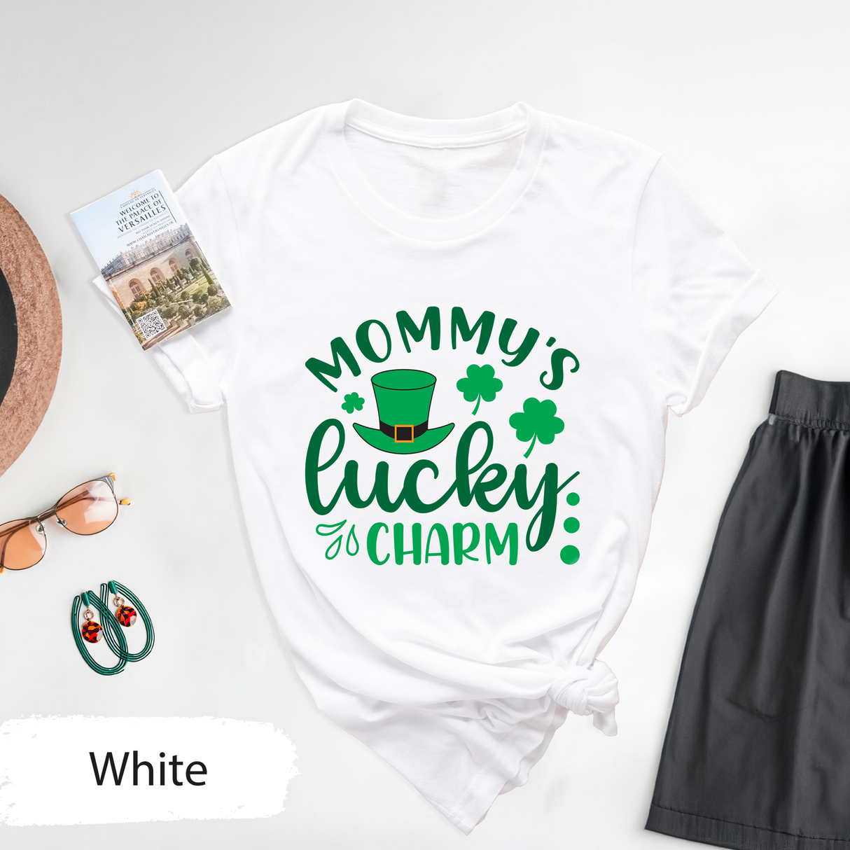 Mommy's Lucky Charm T-Shirt, St Patricks Day Mom Shirt, Cute Shamrock Graphic Tee, Irish Festival Family Outfit, Lucky Charm Gift for Mom