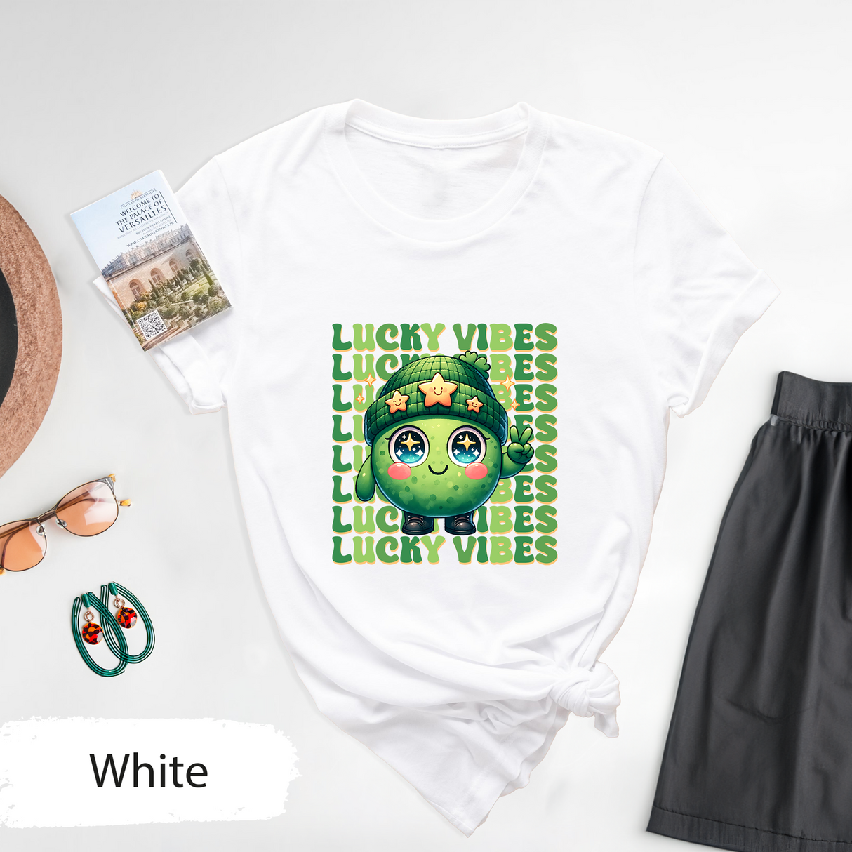 Lucky Vibes St Pattys Day TShirt, Cute Shamrock Shirt, Lucky Charm Tee, Green Holiday Gift, St Patrick Day Gift, Unisex Festival Gift Tee