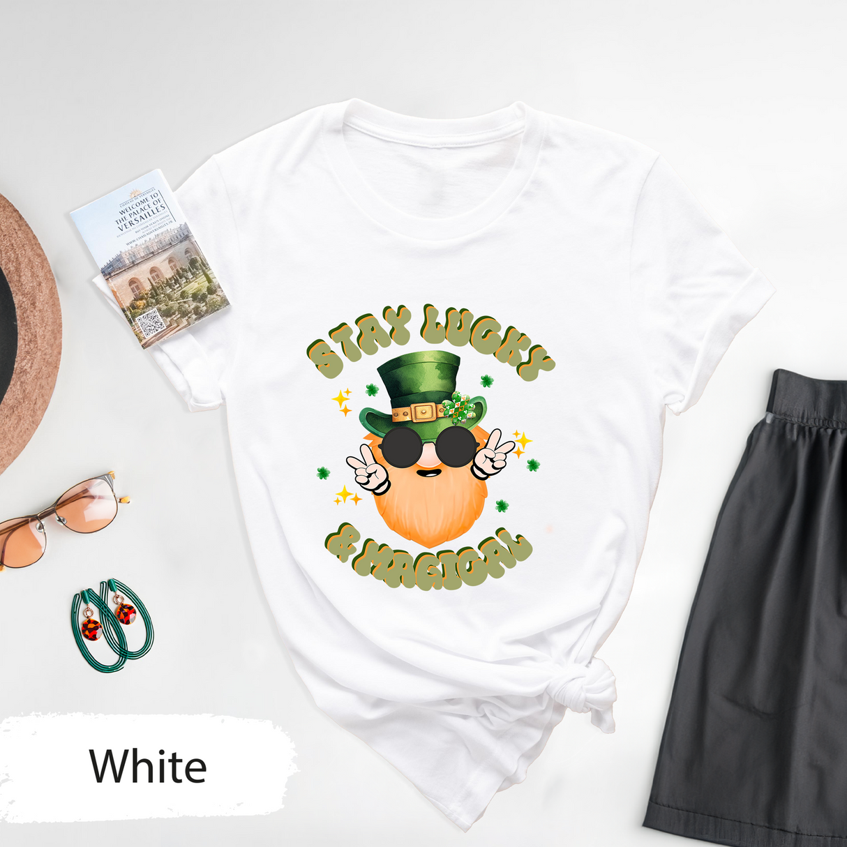 Stay Lucky & Magical Shirt, Funny St Patricks Day T-Shirt, Cute Leprechaun Graphic Tee, Retro St Patricks Day Shirt, Trendy Graphic Tees