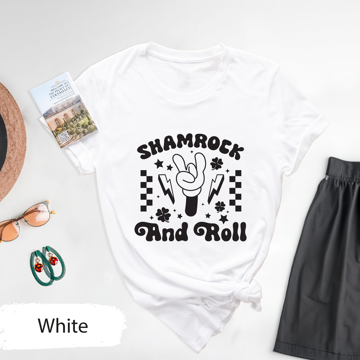 Shamrock and Roll T-Shirt, Funny St Patricks Day Rock Shirt, St Paddys Day Party Shirt, Shamrock Shirt, Rock and Roll Tee, Shirt for Her/Him