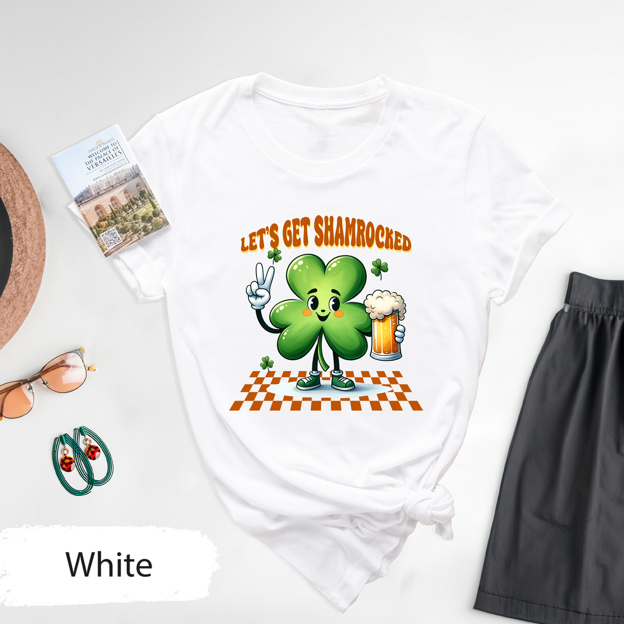 Let’s Get Shamrocked Shirt, Funny St. Patrick’s Day Beer Tee, Cute Drunk Shamrock Graphic T-Shirt, Irish Pub Party Outfit, St Paddys Day Tee