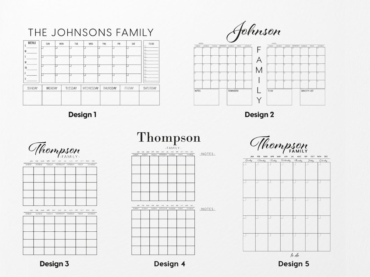 Custom Family Wall Acrylic Clear Calendar, Kitchen Decor, Family Montly Weekly Planner, To Do Family Organizer, Personalized Name Calendar