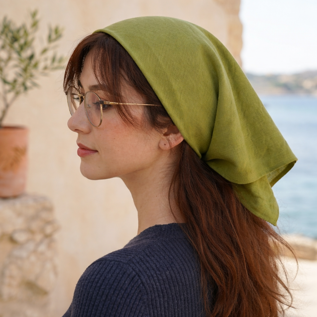 Linen Head Scarf for Women: 100% Organic Linen Bandana, Hair Wrap