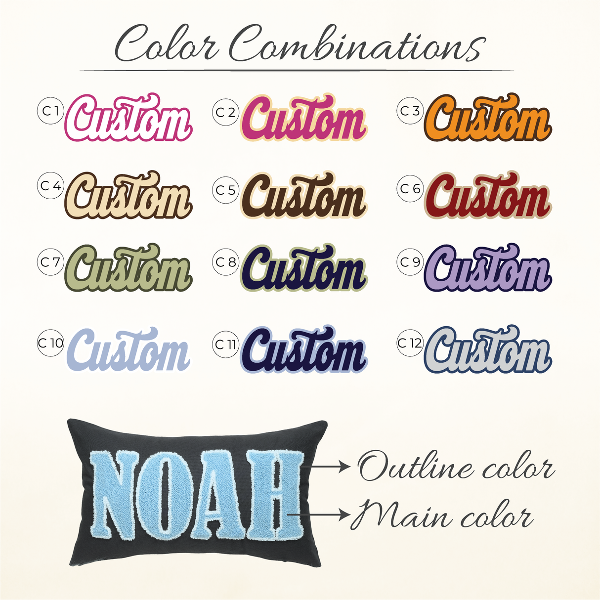 Personalized Name Embroidered Punch Needle Pillow: Custom Baby Gift & Announcement