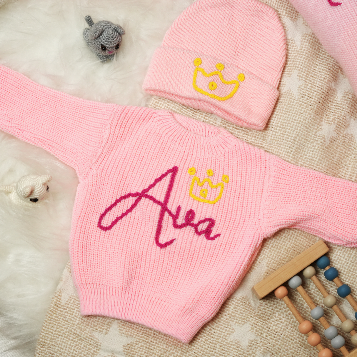 Custom Baby Embroidered Blanket, Personalized Blanket, Stroller Blanket, Newborn Gift, Baby Shower Gift, Embroidered Beanie, Sweater, Pillow
