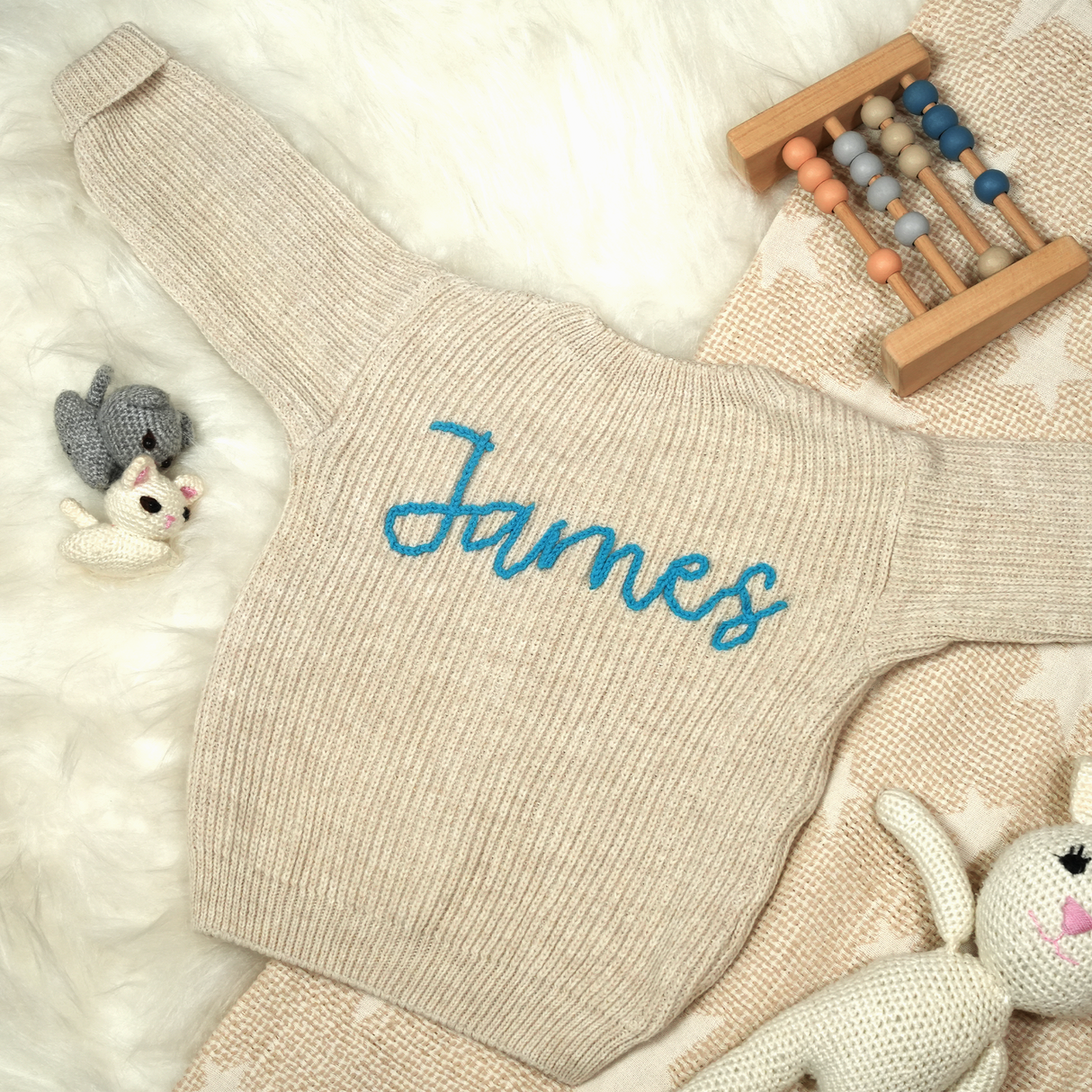 Personalized Baby Embroidered Sweater, Custom Name Blanket, Embroidered Beanie, Baby Name Pillow, First Christmas Nursery Gift, Newborn Gift