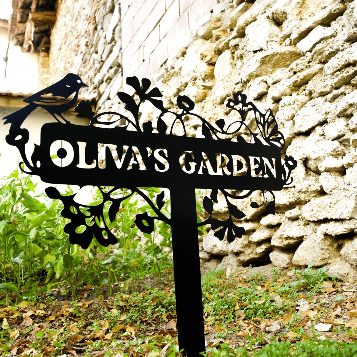 Personalized Grandpa's Metal Garden Stake: Outdoor Garden Marker with Custom Name