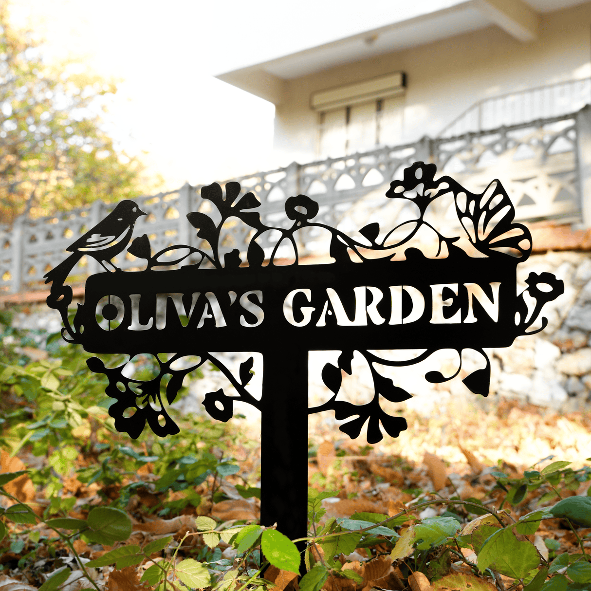 Personalized Grandpa's Metal Garden Stake: Outdoor Garden Marker with Custom Name