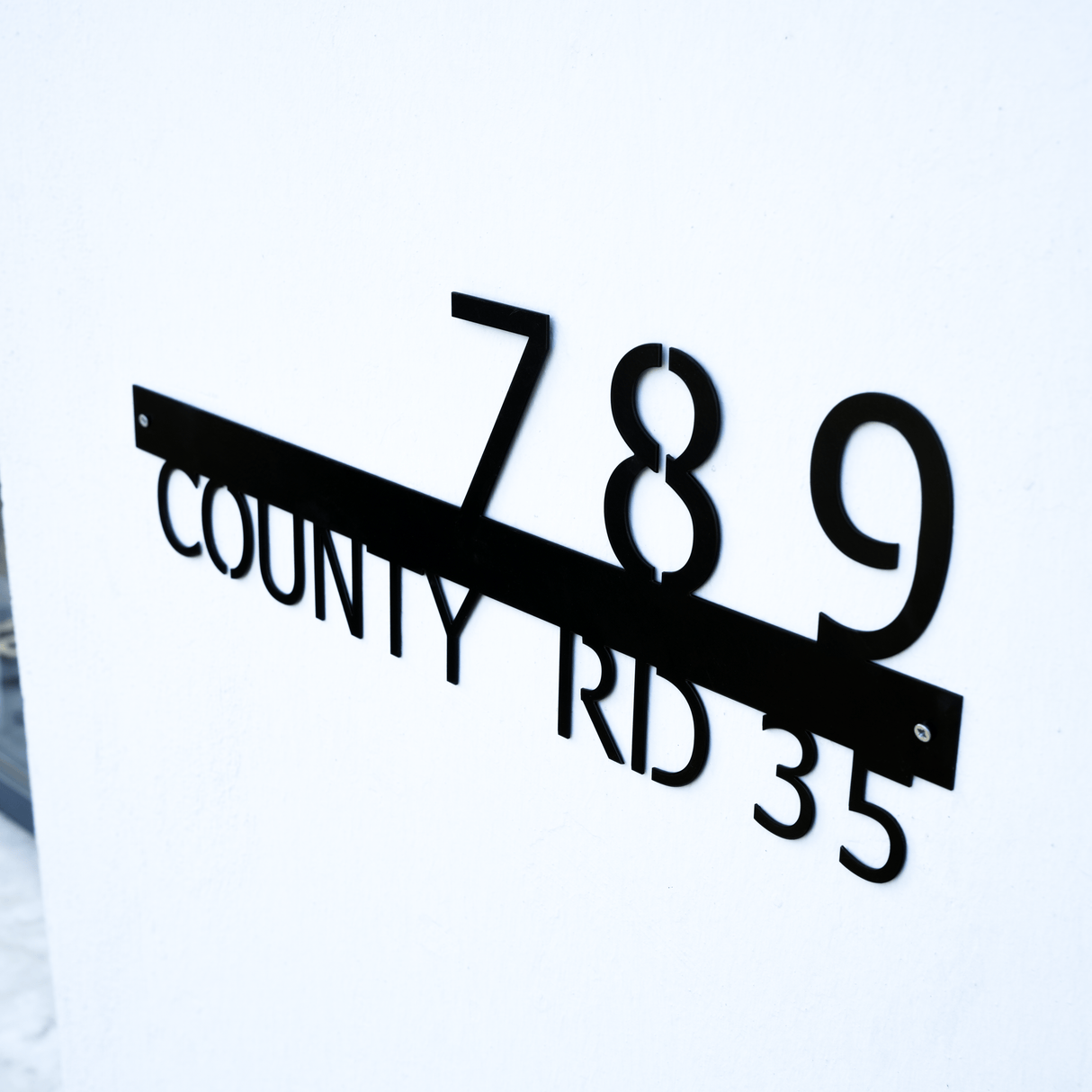 Custom House Number and Street Name Sign: Frameless Modern Metal Address Plaque