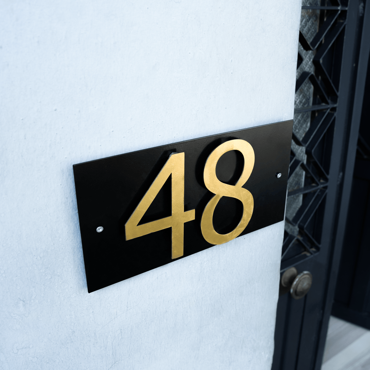 House Number Address Sign with Zip Code: Personalized Metal Wall Plaque for Home Entryway