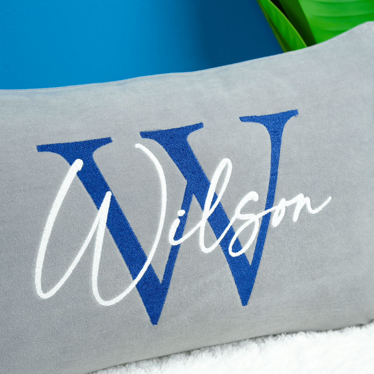 Fleece Name Pillow with Embroidery: Personalized Kids Room or Nursery Styling