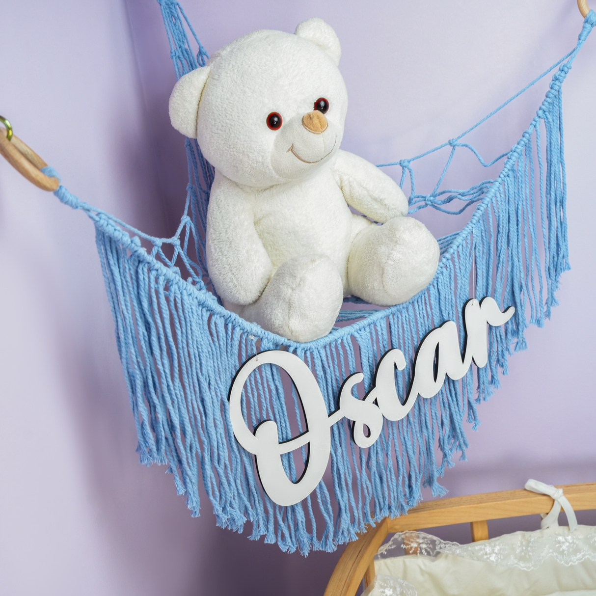 Custom Nursery Name Wooden Sign, Personalized Baby Room Decor, Macrame Wall Decor, Playroom Decor, Kid Room Decor, Wood Sign, Gift for Baby