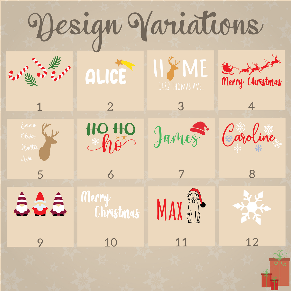 Punch Needle Christmas Gnomes Pillow: Green Gingham Cotton, Christmas Decoration