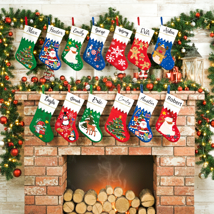 Custom Kids Name Polar Christmas Stocking: Handcrafted Holiday Decor for Kids