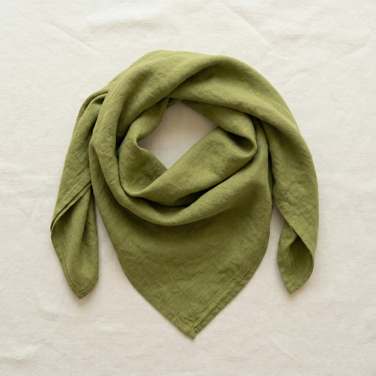 Minimal Linen Neckerchief: Multi Use Square Bandana Scarf