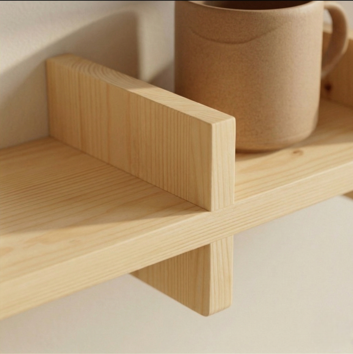 Coffee Cup Holder Wall Stand, Wooden Mug Organizer, Coffee Bar Decor