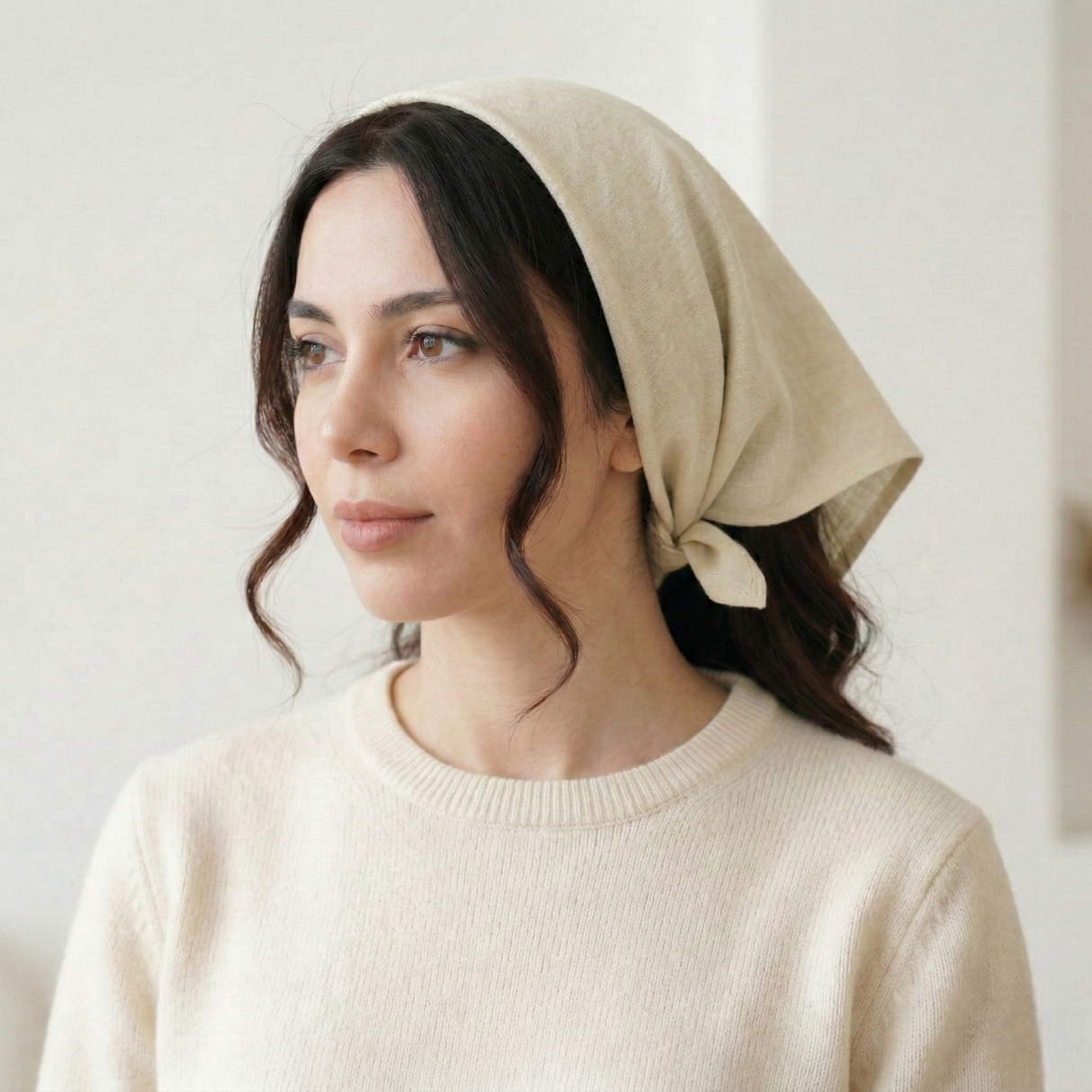 Womens Linen Head Scarf: Lightweight Bandana Hair Wrap