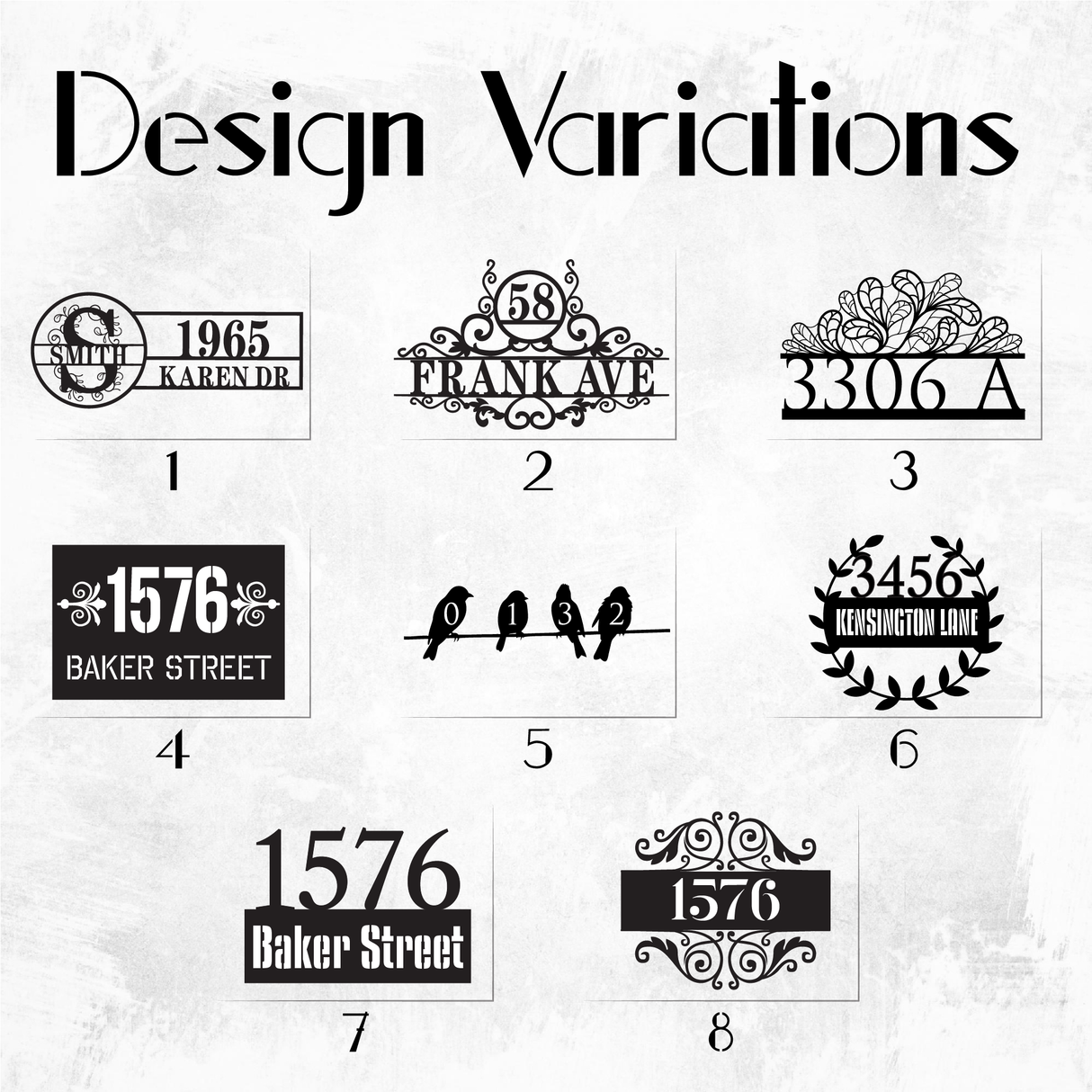 House Number Address Sign for Wall, Custom Street Name Metal Outdoor Decor