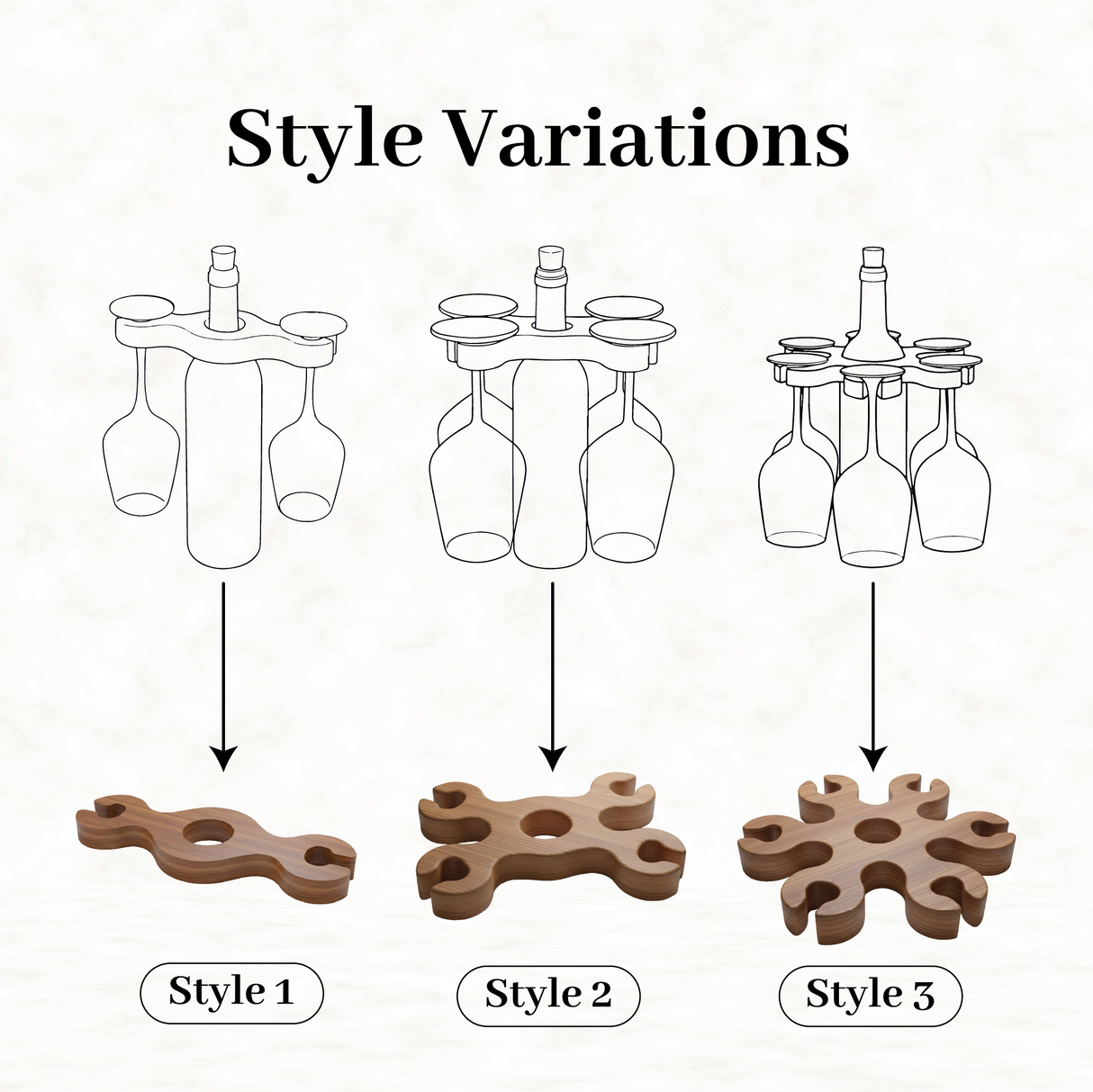 Personalized Walnut Wine Glass Holder: Rustic Engraved Wine Caddy for Couples Home Bar