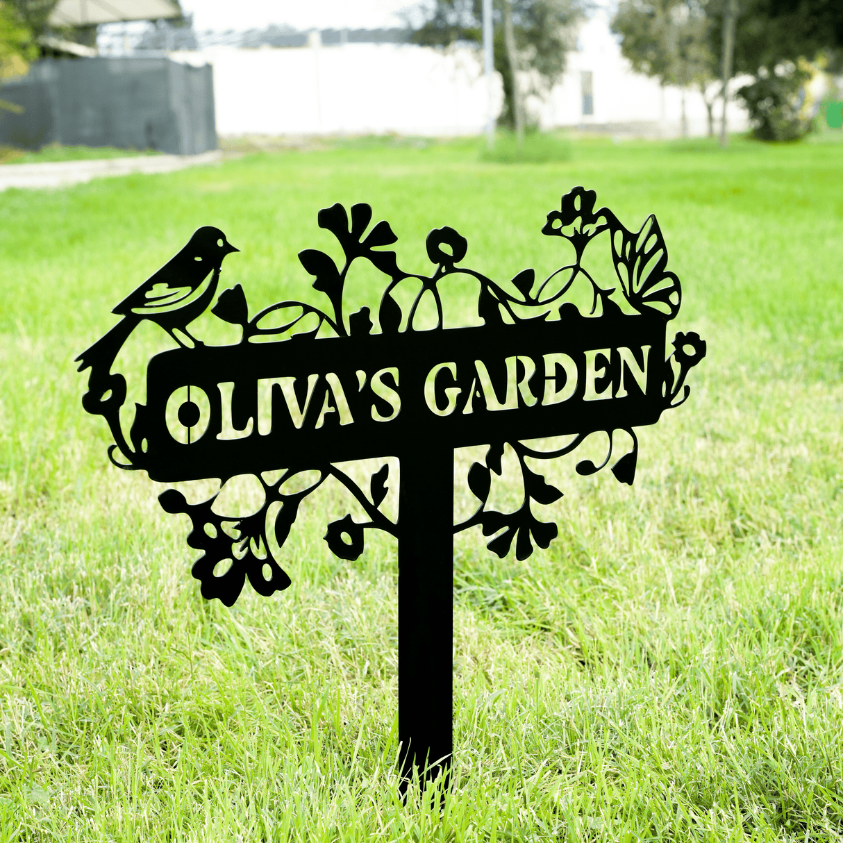 Personalized Grandpa's Metal Garden Stake: Outdoor Garden Marker with Custom Name