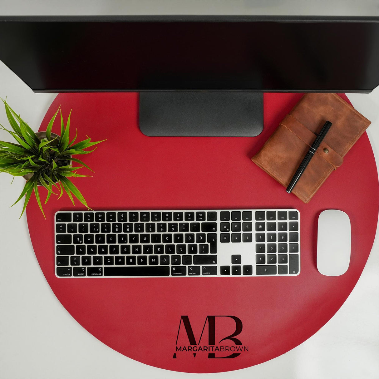 Personalized Office Desk Mat, Leather Mouse Pad, Large Mouse Pad, Desk Decorations, Anniversary Gift Keyboard Mat, Custom Logo Business Gift