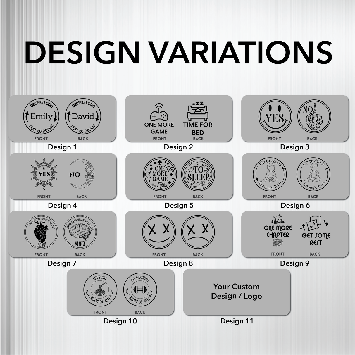 Custom Desicion Coin with Wooden Magnetic Box: Personalized Couple Gift for Christmas