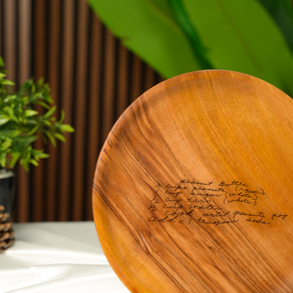 Handwritten Recipe Wooden Decorative Plate: Personalized Keepsake Platter, Family Heirloom Gift