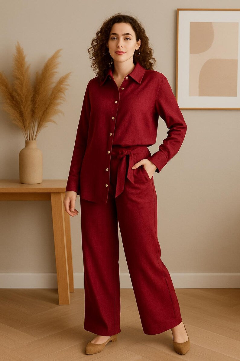 Oversized Linen Button Down Shirt for Women, Long Sleeve Shirt, Lightweight Blouse Women, Plus Size Spring Tops, Casual Top, Linen Clothing