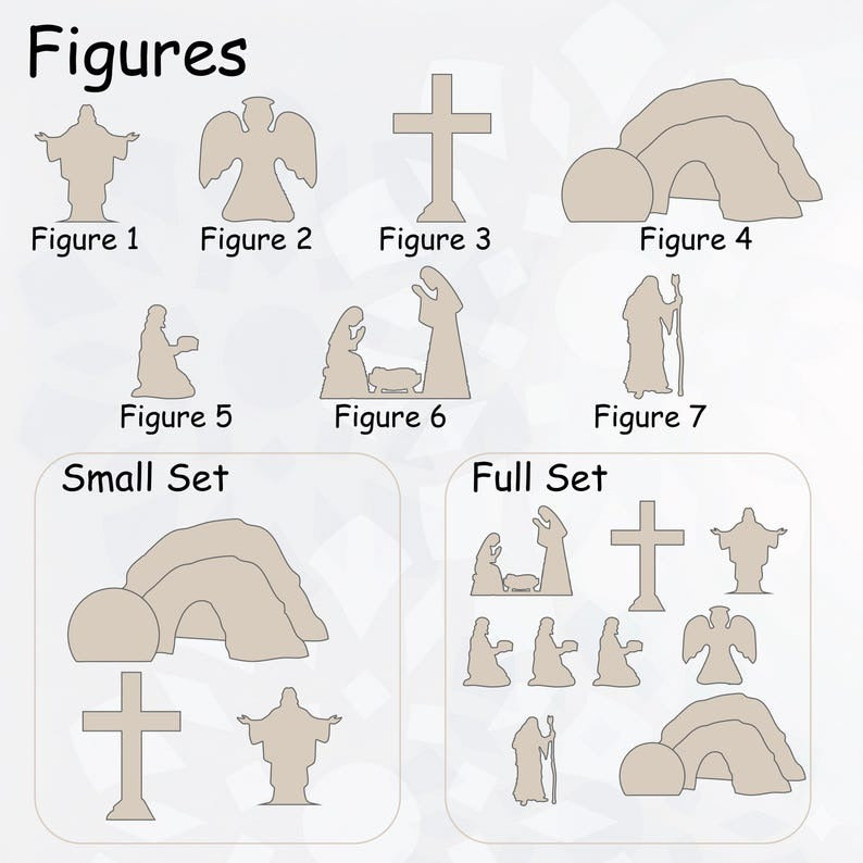 Personalized Nativity Scene Set: Birth of Jesus in Solid Wood, Religious Home Decor