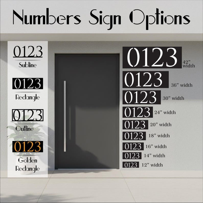 House Number Address Sign with Zip Code: Personalized Metal Wall Plaque for Home Entryway