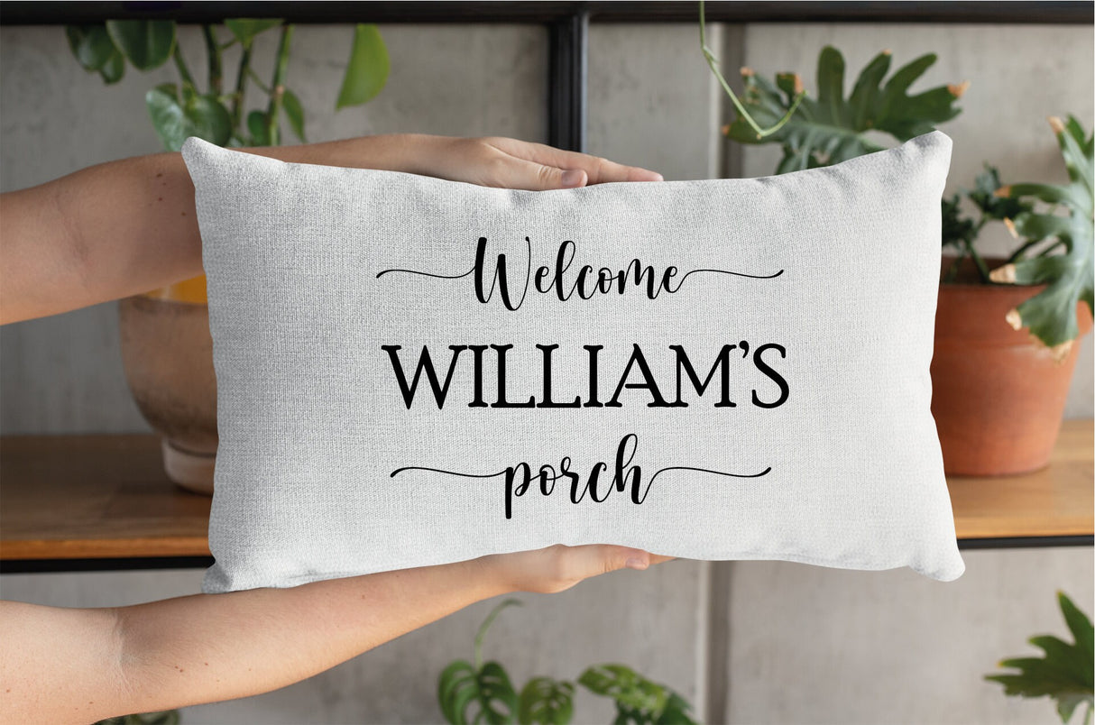 Personalized Pillow, Custom Porch Pillow, Porch Life Pillow, Farmhouse Decor, Decorative Pillow, Custom Pillow, Farmhouse Style Pillow - Arria Home