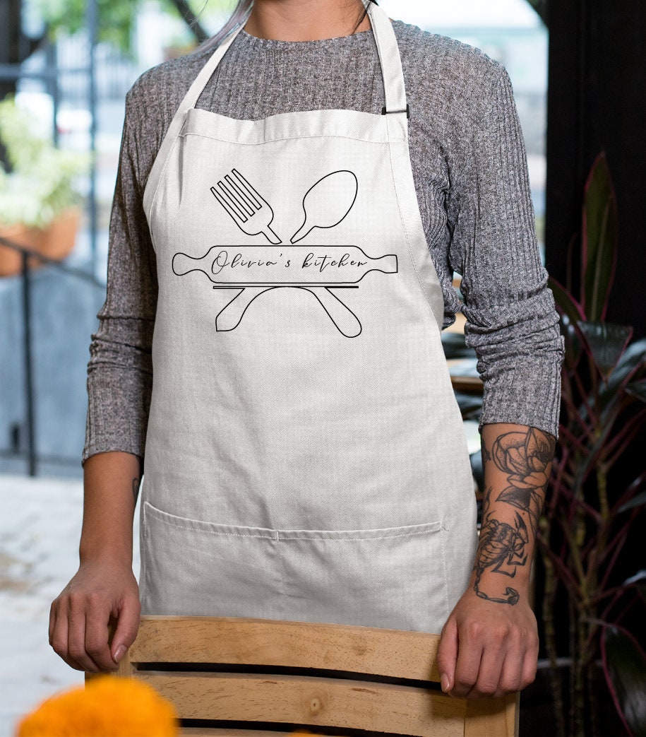 Apron, Kitchen Apron, Personalized Apron, Custom Apron, Chef Apron , Customized Apron, Mothers Day Gift, Personalized Gift, Chef Gift - Arria Home