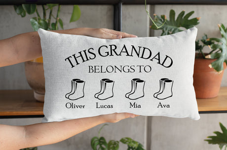 Personalize Grandad Cushion, Dad Custom Pillow, Grandpa Custom Throw Pillow, Kids Name Pillowcase, Fathers Day Custom Gift, Gift For Father - Arria Home