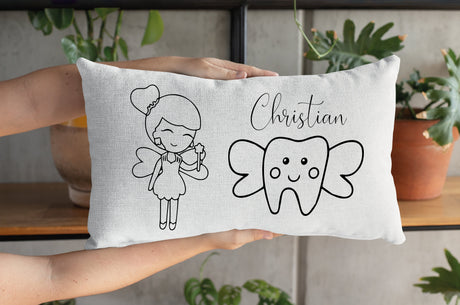 Tooth Fairy Pillow, Personalize Fairy Pillow, Custom Tooth Fairy Pillow, Kids Bedding, Tooth Fairy Gifts, Personalized Kids Birthday Gift - Arria Home