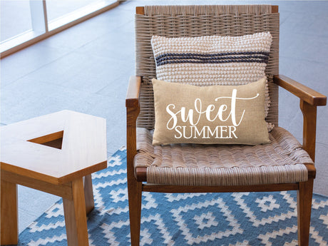 Personalize Outdoor Pillow, Outdoor Pillow, Sweet Summer Pillow, Outdoor Pillow Cover, Custom Burlap Pillow, Outdoor Kissen - Arria Home