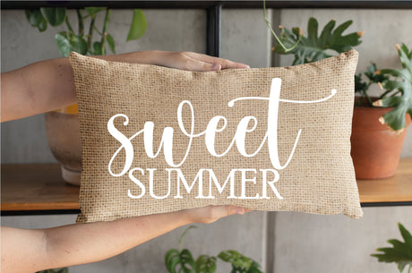 Personalize Outdoor Pillow, Outdoor Pillow, Sweet Summer Pillow, Outdoor Pillow Cover, Custom Burlap Pillow, Outdoor Kissen - Arria Home