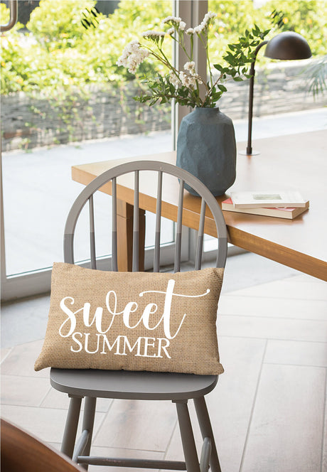 Personalize Outdoor Pillow, Outdoor Pillow, Sweet Summer Pillow, Outdoor Pillow Cover, Custom Burlap Pillow, Outdoor Kissen - Arria Home