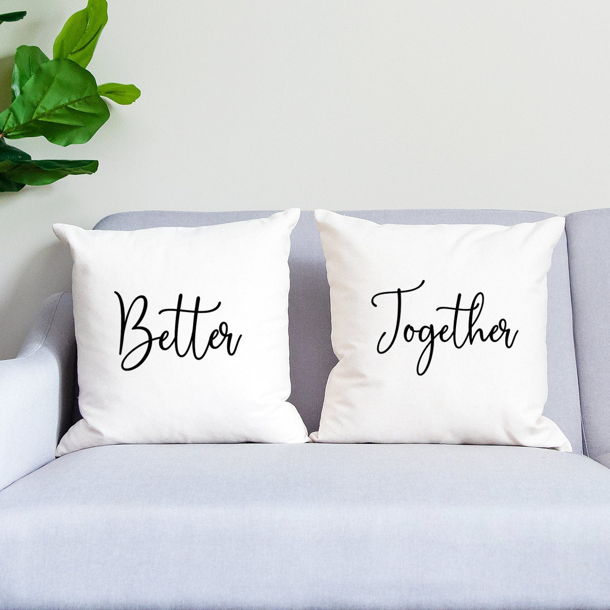 Couple Pillow, Wedding Pillow, Newlywed Gift, Wedding Gift, Housewarming Pillow, Housewarming Gift, Better Together Pillow, Custom Pillows - Arria Home