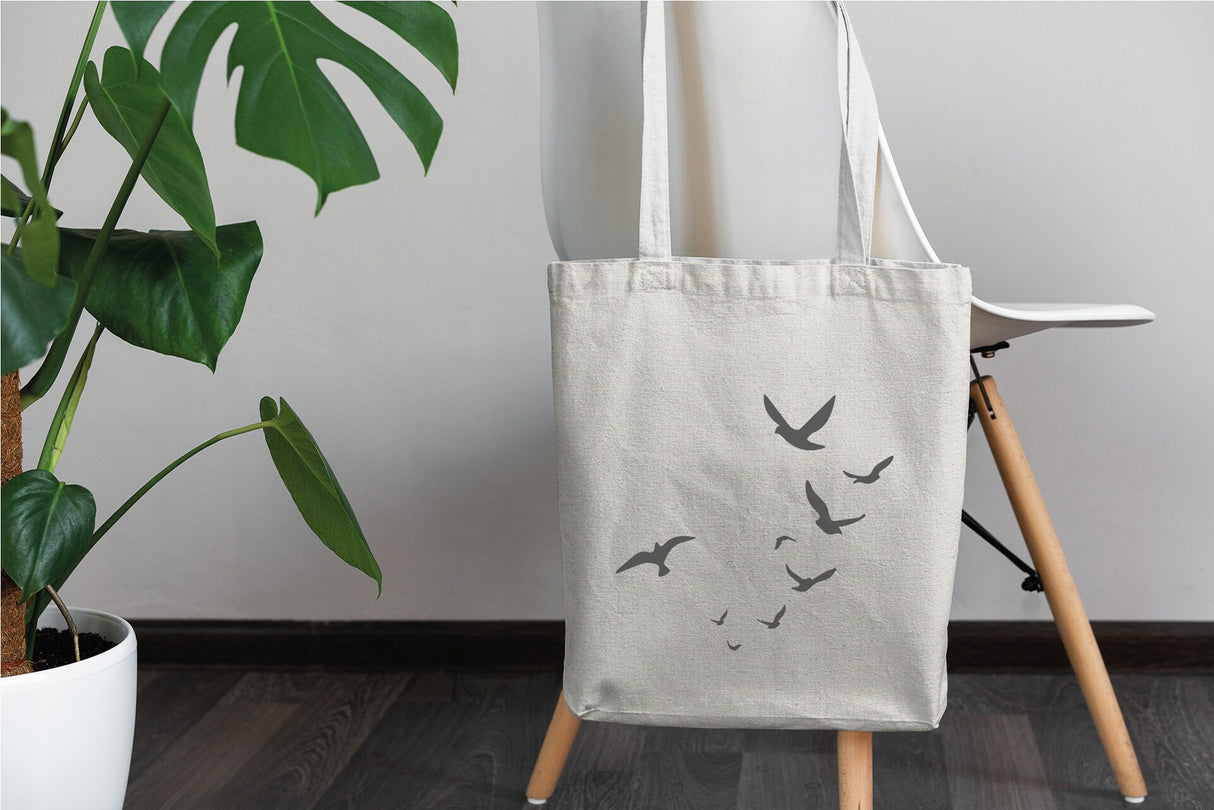 Cute Tote Bag, Tote Bags For Women, Canvas Tote Bag, Shopping Bag, Market Tote Bag, Cotton Tote Bag, Bird Tote Bag, Minimalist Tote Bag - Arria Home