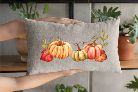 Pumpkin Pillow, Fall Decor Pillow, WaterColor Pumpkin Pillow, Thanksgiving Decorative Pillow, Fall Outdoor Decor Pillow, Farmhouse Decor - Arria Home