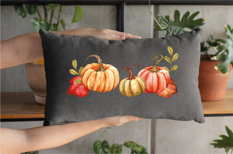 Pumpkin Pillow, Fall Decor Pillow, WaterColor Pumpkin Pillow, Thanksgiving Decorative Pillow, Fall Outdoor Decor Pillow, Farmhouse Decor - Arria Home