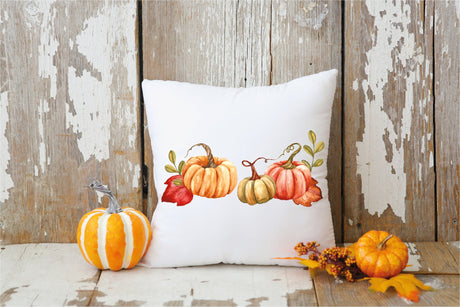 Pumpkin Pillow, Fall Decor Pillow, WaterColor Pumpkin Pillow, Thanksgiving Decorative Pillow, Fall Outdoor Decor Pillow, Farmhouse Decor - Arria Home