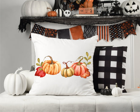 Pumpkin Pillow, Fall Decor Pillow, WaterColor Pumpkin Pillow, Thanksgiving Decorative Pillow, Fall Outdoor Decor Pillow, Farmhouse Decor - Arria Home