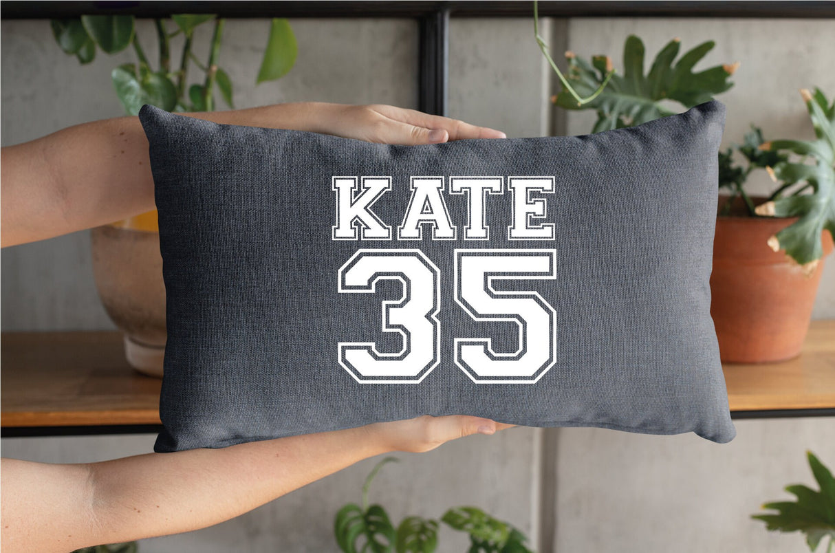 Personalize Sports Pillow, Sports Pillow Cover, Basketball, Football, Soccer, Baseball, Name Pillow Cover, Number Pillow, Name Pillow, Decor - Arria Home