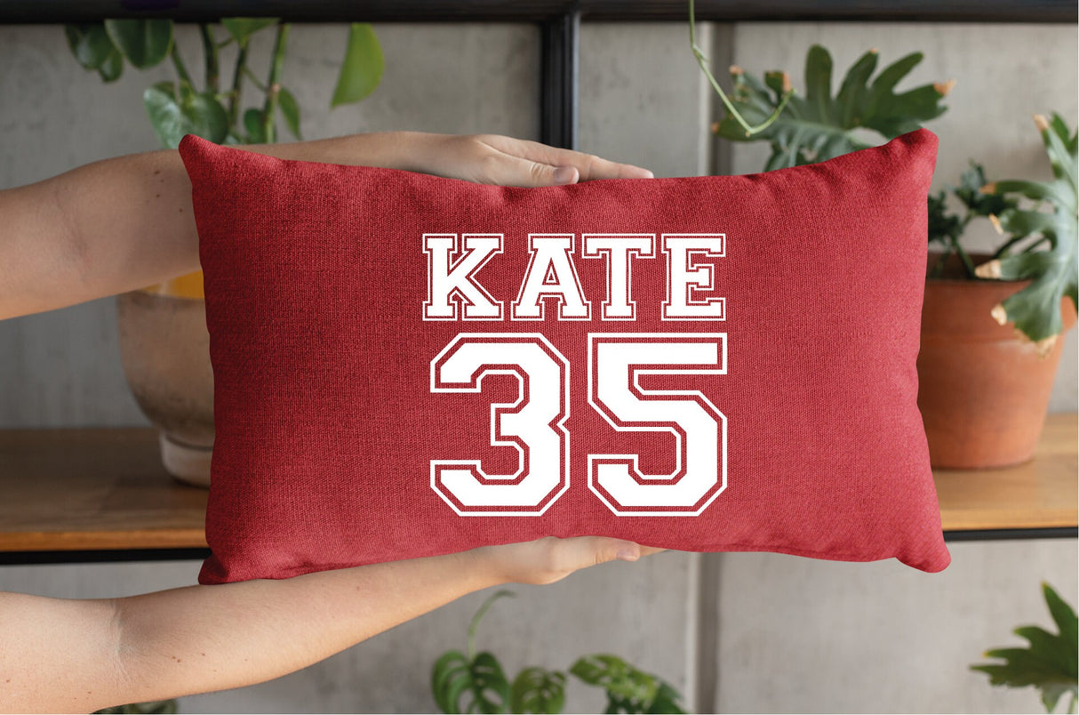 Personalize Sports Pillow, Sports Pillow Cover, Basketball, Football, Soccer, Baseball, Name Pillow Cover, Number Pillow, Name Pillow, Decor - Arria Home