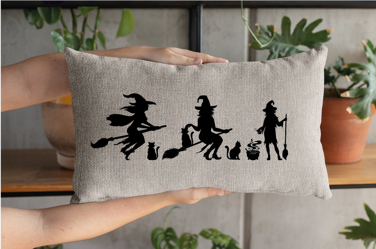 Halloween Pillow, Witch Pillow, Fall Decor, Halloween Decor, Autumn Decor, Witches Decor, Decorative Witch Pillow, Fall Farmhouse Pillowcase - Arria Home