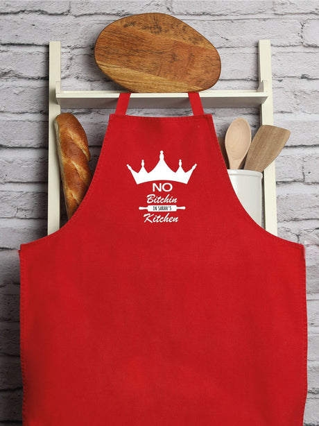 Personalize Apron for Women, No Bithin my Kitchen, Name Apron, Gift For Girlfriend, Gift For Her, Presend for Wife, Valentines Day Gift Idea - Arria Home